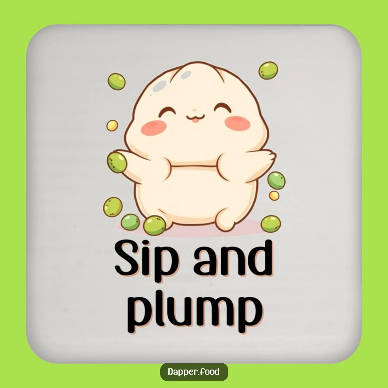 Funny Playful Dumpling Pea Juggling Coaster - Protect Surfaces!