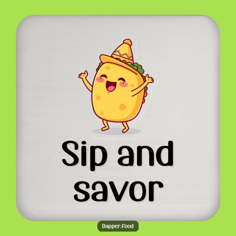 Funny Taco Dance Coasters: Fiesta Protection, Humorous Foodie Gift