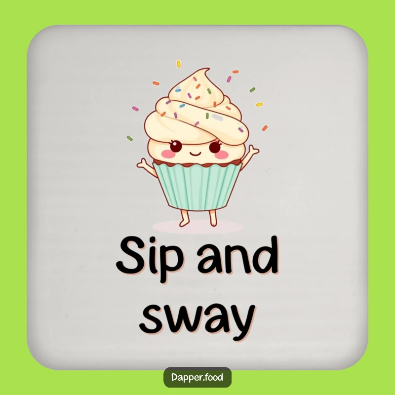 Fun Funny Kawaii Cupcake Coasters: Protect Surfaces with Dancing Sprinkles