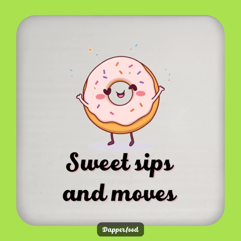 Funny Donut Dance Drink Coaster: Protect Surfaces with Fun, Funny Gift