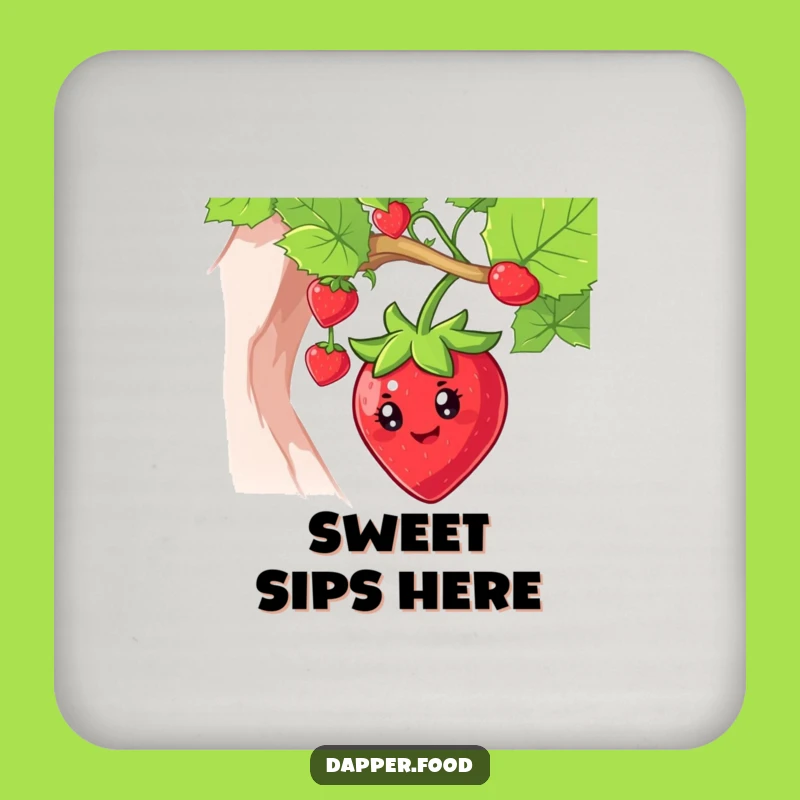Funny Strawberry Swing Drink Coaster - Protect Surfaces With Fruit