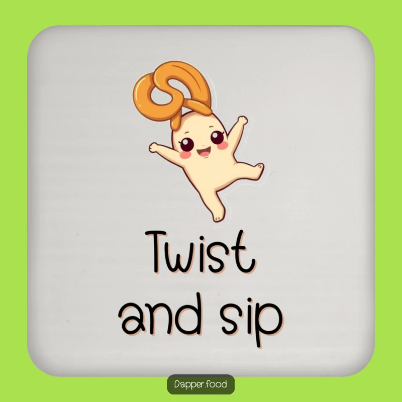 Funny Pretzel Drink Coaster: Protect Surfaces with Blissful Snack Art