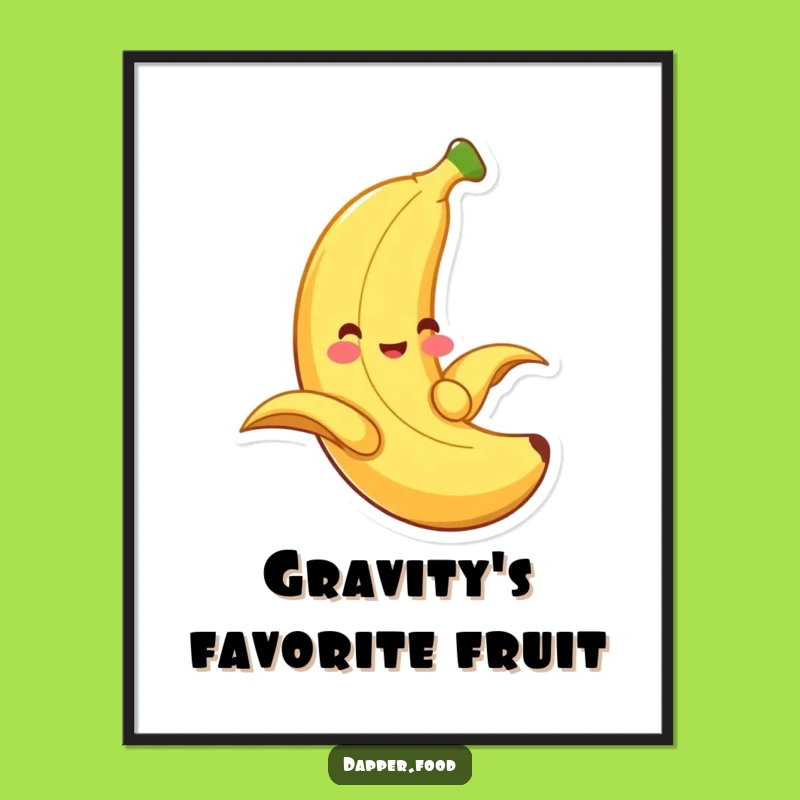Funny Banana Slide Poster - Playful Fruit Art Print