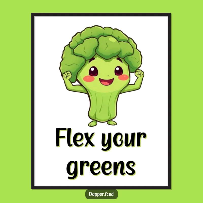 Funny Broccoli Fitness Poster: Motivational Veggie Art, Decor Gift