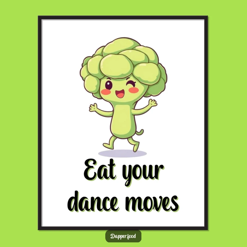Funny Broccoli Jig Poster - Vibrant Vegetable Dance Wall Art for Joyful Decor