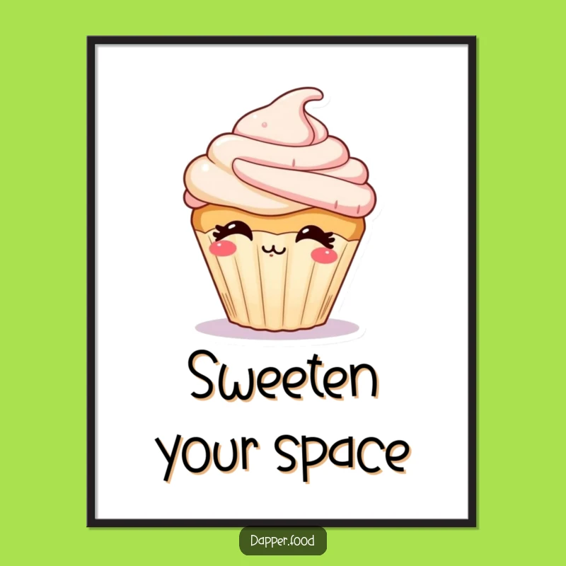 Funny Cupcake Kiss Poster: Sweet & Humorous Pastry Wall Art Gift