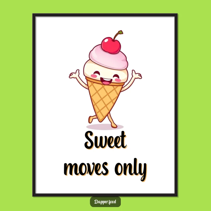 Funny Ice Cream Cone Jig Poster - Wall Art for a Cheerful Home Gift