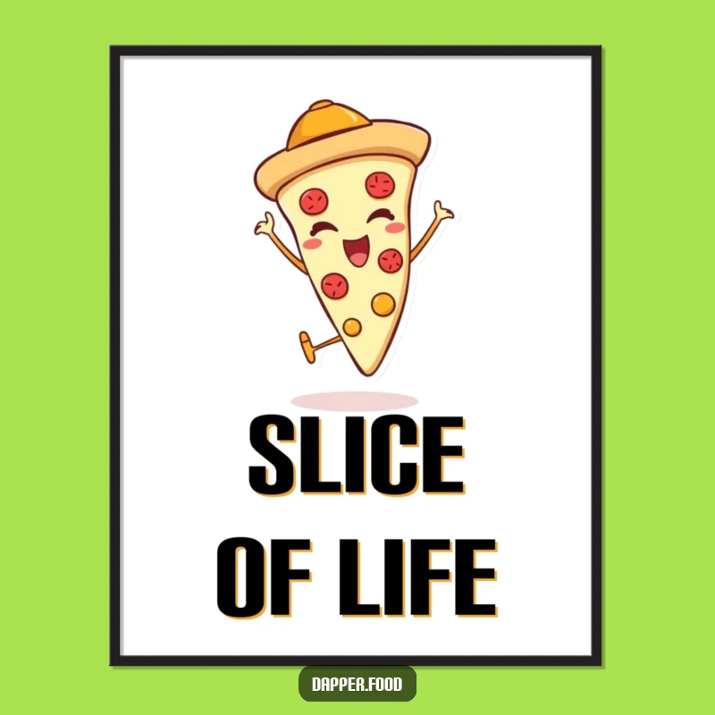 Funny Pizza Thumbs Up Poster: Vibrant & Humorous Italian Wall Art Gift