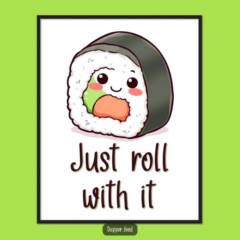 Funny Sushi Roll Poster: Add a Splash of Joyful Art to Your Walls
