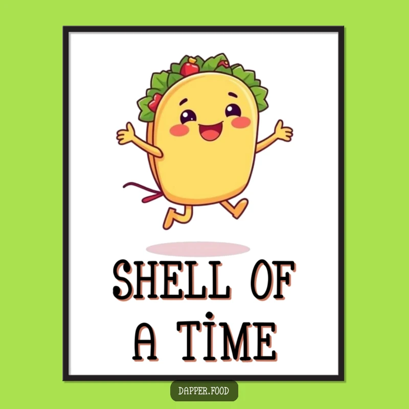 Funny Taco Jumping Rope Poster: Hilarious Food Art for Your Walls