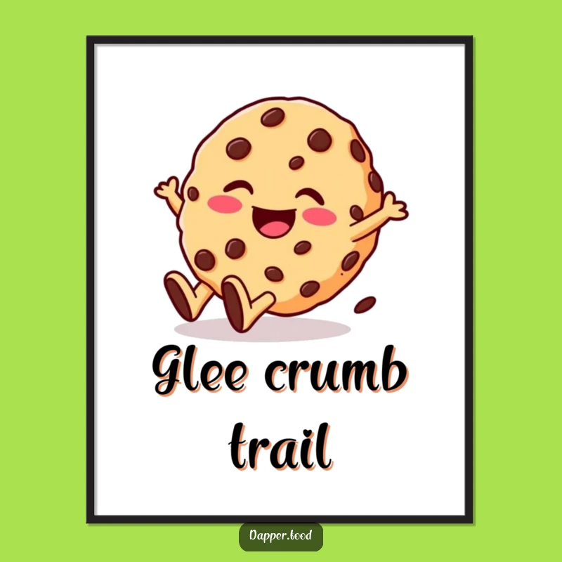 Funny Rolling Cookie Poster: Decorate with This Giggling Character's Joyful Descent