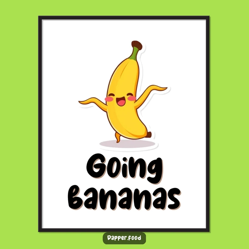Funny Banana Cartwheel Poster: Vibrant Wall Art, Perfect Humorous Gift