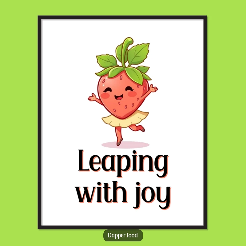 Funny Strawberry Ballet Twirl Poster: Add a Sweet Touch to Your Walls