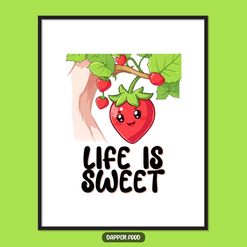 Funny Strawberry Swing Poster - Brighten Any Room With Fruit Art