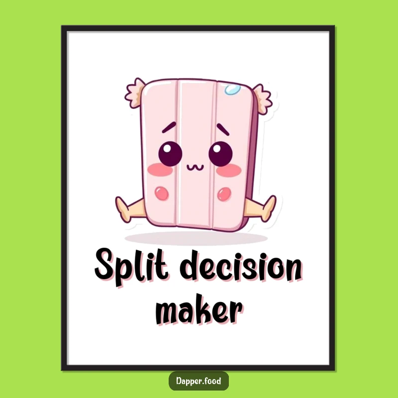 Funny Candy Bar Split Poster: Surprised Character Art, Decorate with Humor, Unique Funny Gift