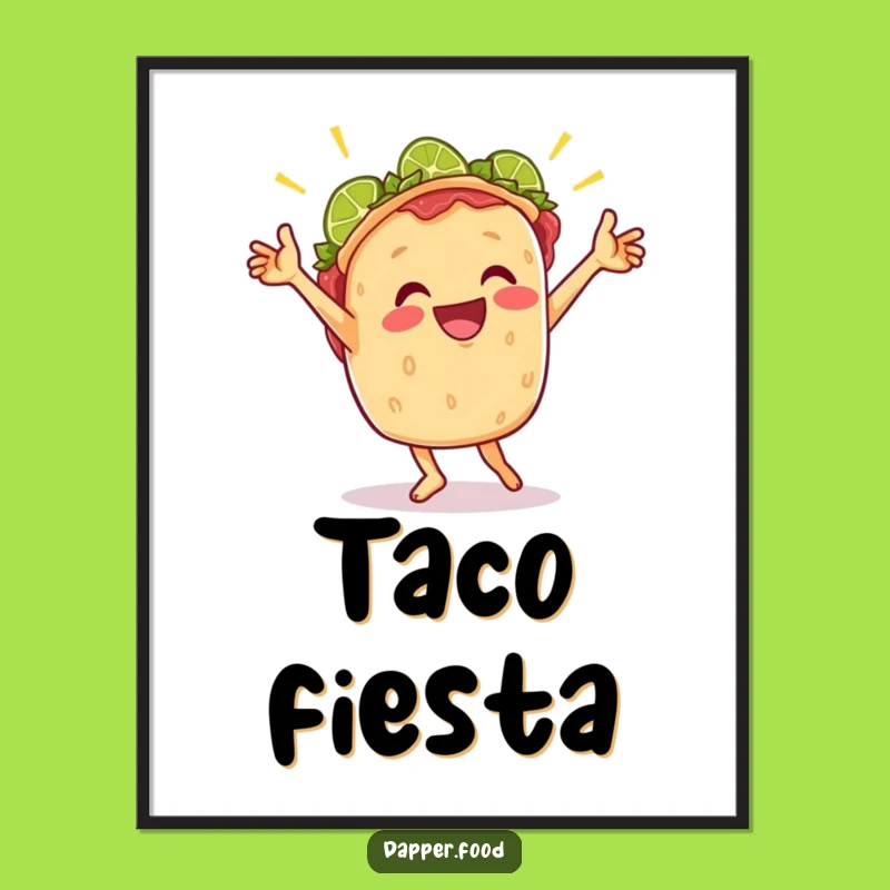 Funny Taco Dance Poster: Vibrant Wall Art of a Joyful Taco Celebration