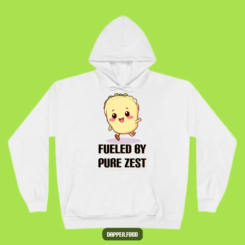 Cozy Funny Kawaii Taco Hoodie: Warm Running Taco Character for Cold Days