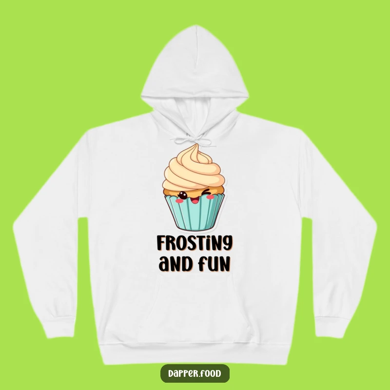Cozy Funny Cheeky Cupcake Winking Hoodie - Stay Warm and Sweetly Sassy