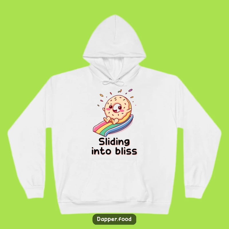 Funny Donut Rainbow Slide Hoodie: Cozy Character Wear for Sweet Comfort