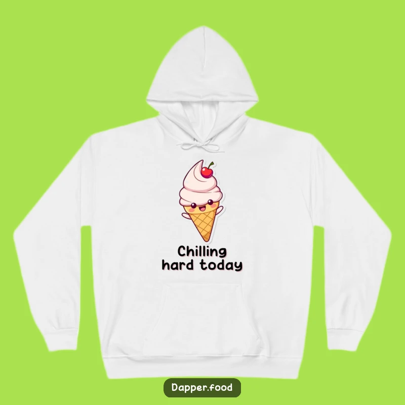 Funny Happy Ice Cream Cone Sliding Hoodie - Cozy & Sweet Apparel!