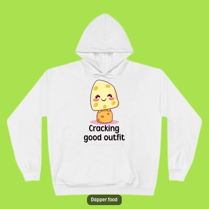 Funny Kawaii Cheese Cracker Hoodie: Grinning Comfort, Perfect Warm Gift!