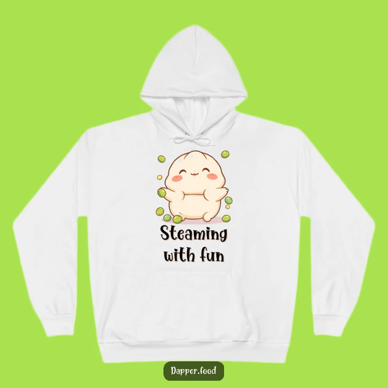 Funny Playful Dumpling Pea Juggling Hoodie - Cozy & Cute Apparel!