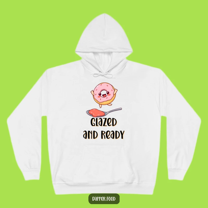 Funny Kawaii Donut Jam Leap Hoodie: Cozy & Hilarious Dessert Sweatshirt