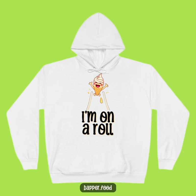 Funny Ice Cream Cone Syrup Slide Hoodie - Cozy Dessert Fun Funny Gift