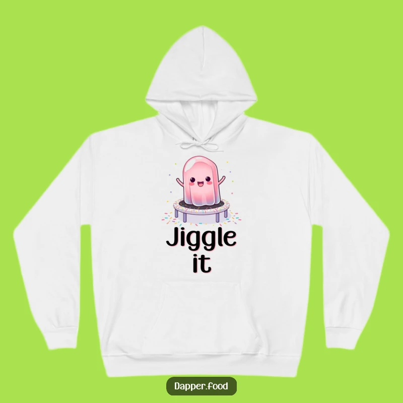 Funny Jelly Bounce Hoodie: Cozy Comfort with a Wobbly Jelly Trampoline Design