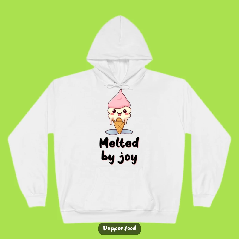 Cozy Funny Kawaii Ice Cream Hoodie: Warm Melting Cone for Sweet Comfort