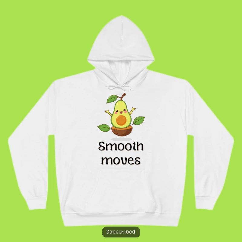 Funny Avocado Pirouette Hoodie: Cozy Comfort with a Dancing Healthy Food Design