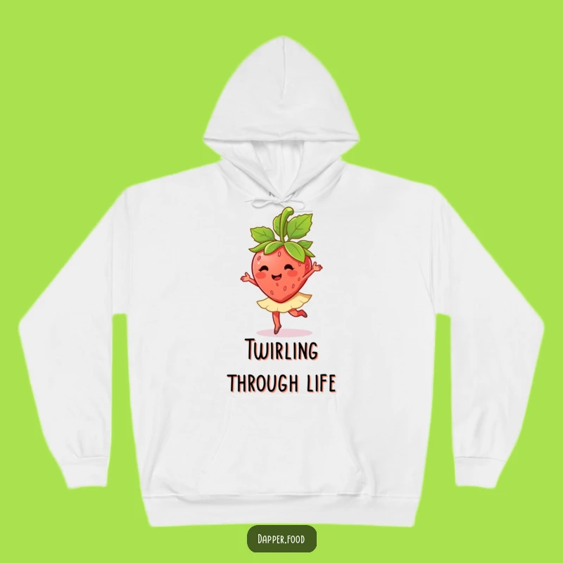 Cozy Funny Strawberry Ballet Twirl Hoodie: Warmth for Your Inner Dancer