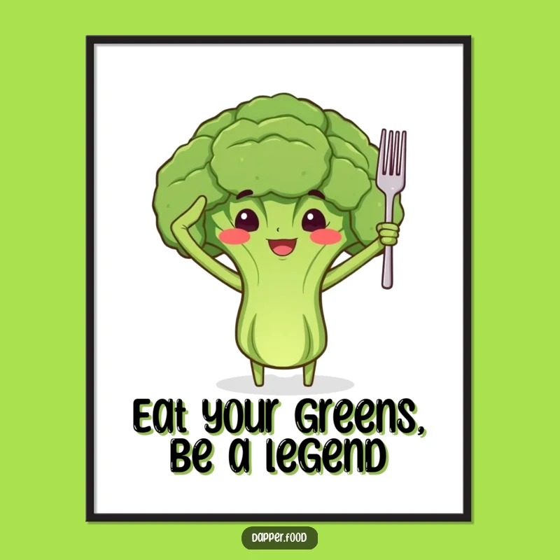 Funny Free Printable Broccoli Wall Art - Whimsical Salute Downloadable Decor