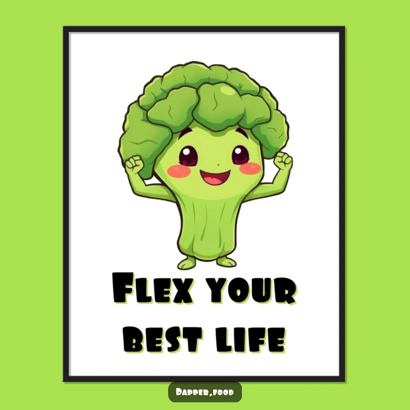 Free Printable Broccoli Art: Funny Strong Veggie Downloadable Wall Decor