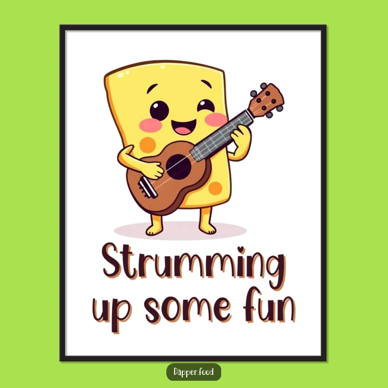 Free Printable Cheese Ukulele Wall Art Funny Downloadable Decor DIY Gift