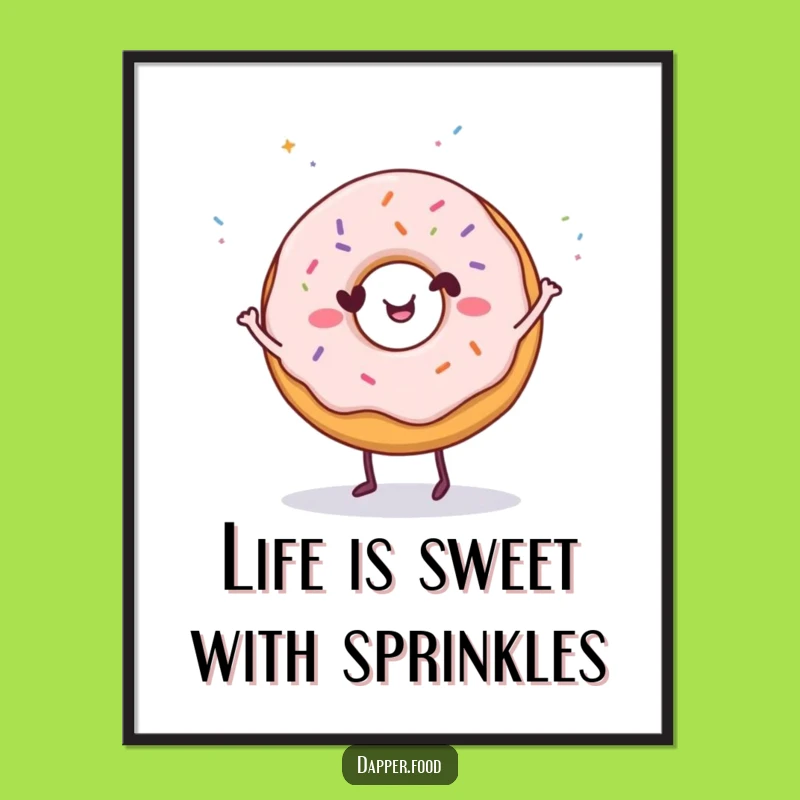 Free Printable Donut Dance Wall Art Funny Downloadable Decor DIY Gift