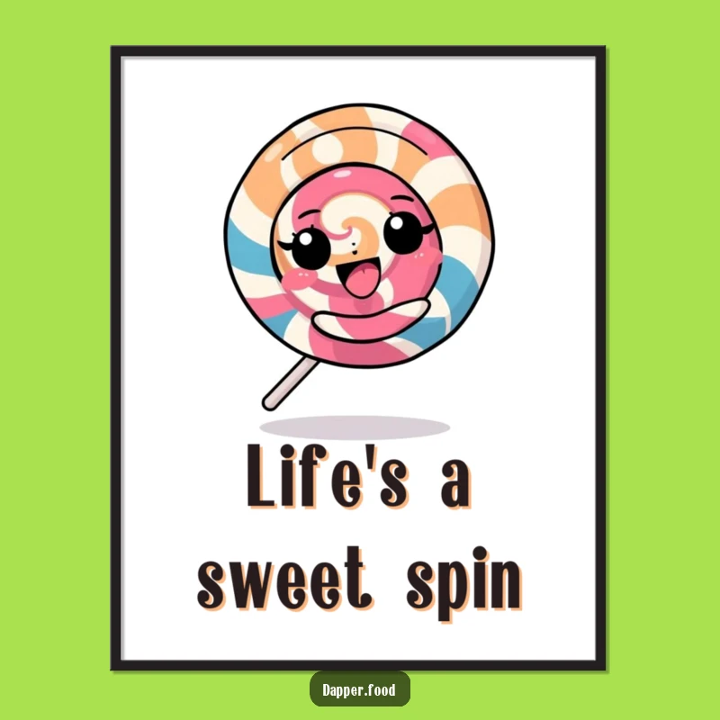 Free Printable Wall Art: Funny Kawaii Lollipop Spin Decor