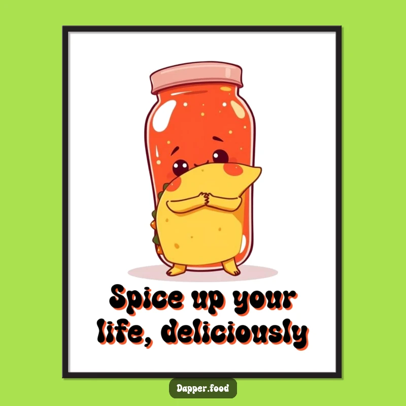 Free Printable Wall Art: Funny Taco Salsa Hug - Quirky Downloadable Home Decor!