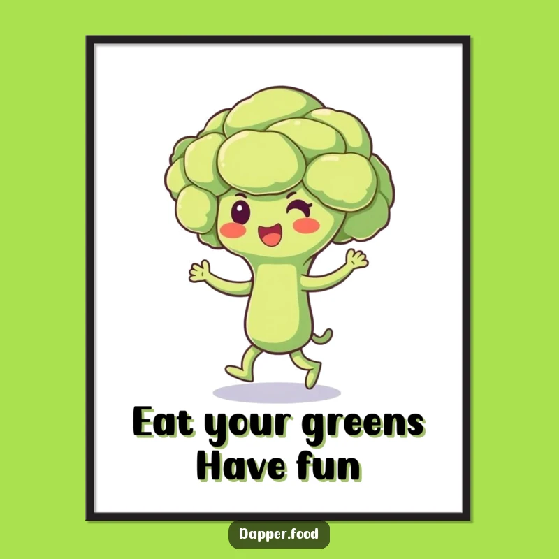 Funny Free Printable Broccoli Wall Art - Whimsical Downloadable Art