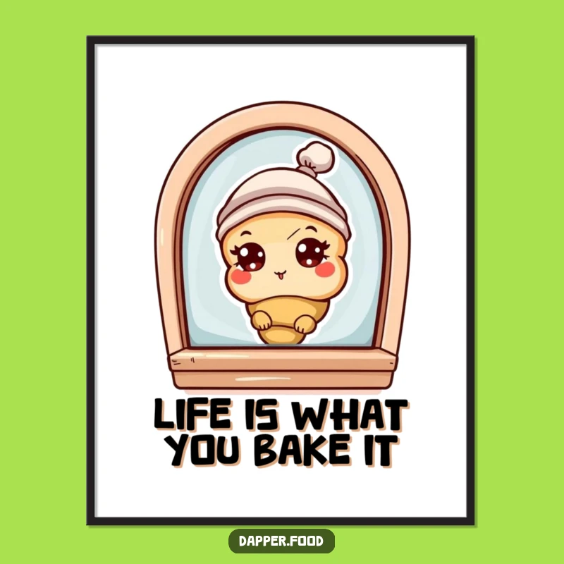 Funny Free Printable Croissant Wall Art - Whimsical Bakery Peek Downloadable Decor