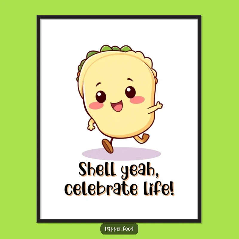Funny Free Printable Wall Art: Exciting Kawaii Taco Running, Hilarious Downloadable Decor for Your Home