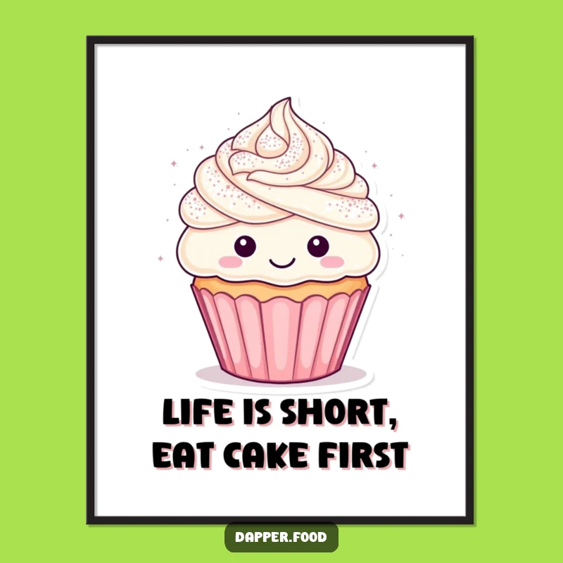 Funny Free Printable Wall Art: Happy Cupcake Confetti Shower, Downloadable Decor, Quirky DIY Art