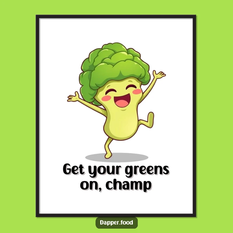 Free Printable Wall Art: Giggling Broccoli Floret cartwheels for hilarious downloadable art!