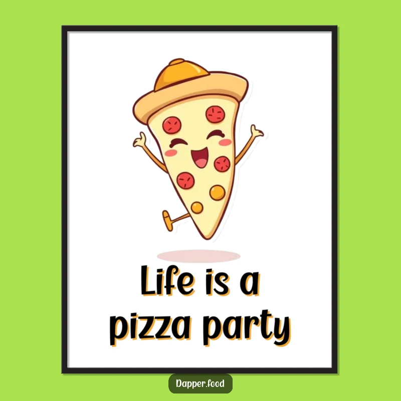 Free Printable Wall Art: Funny Winking Pizza Slice Downloadable Decor