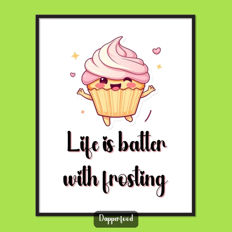 Free Printable Wall Art: Funny Bouncing Cupcake Decor, Hilarious Downloadable Art
