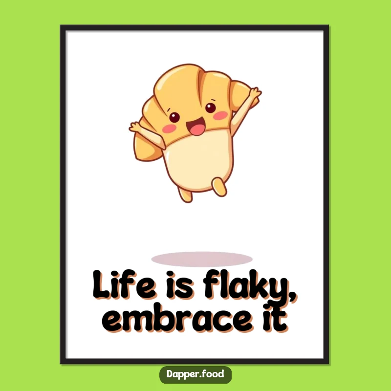 Free Printable Wall Art: Kawaii Croissant's Airy Cartwheel!