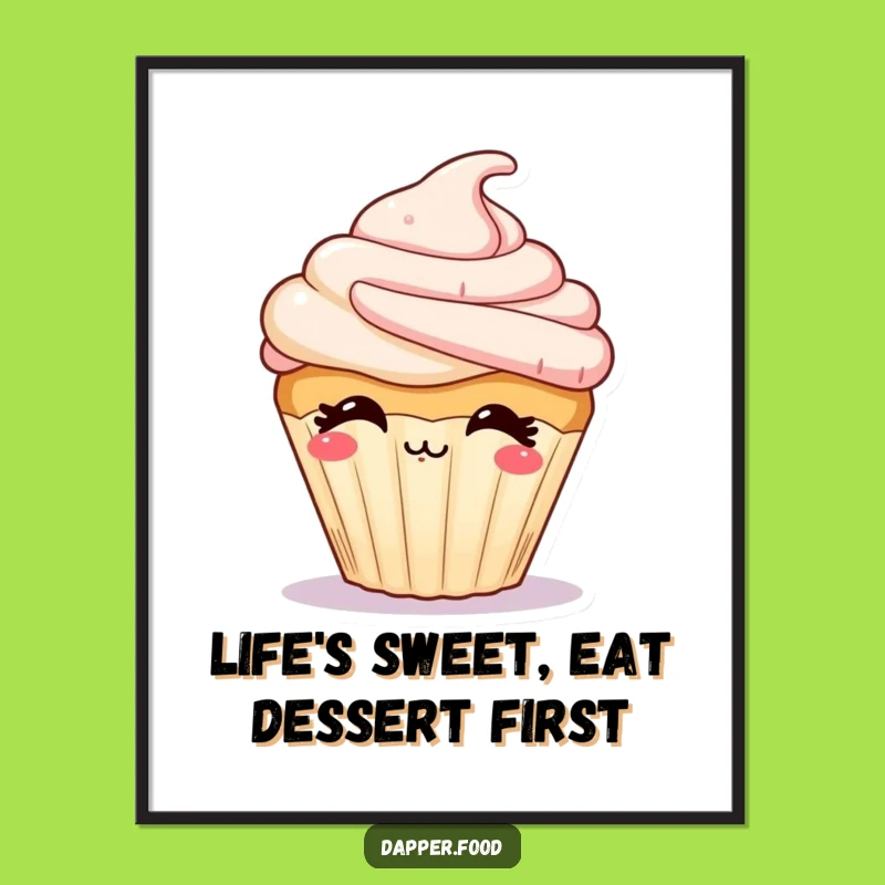 Free Printable Wall Art: Funny Kissing Cupcake Sprinkle Downloadable Decor