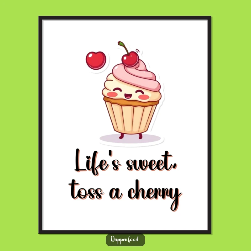 Free Printable Wall Art: Cute Cupcake Toss Design, Sweet & Cheerful Downloadable Decor
