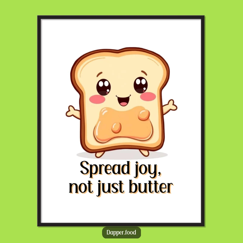 Funny Free Printable Wall Art: Toast Jumping for Jelly Jar - Downloadable Art