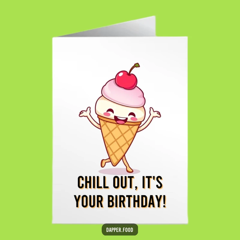 Free Printable Birthday Card: Funny Ice Cream Cone Jig Downloadable Gift